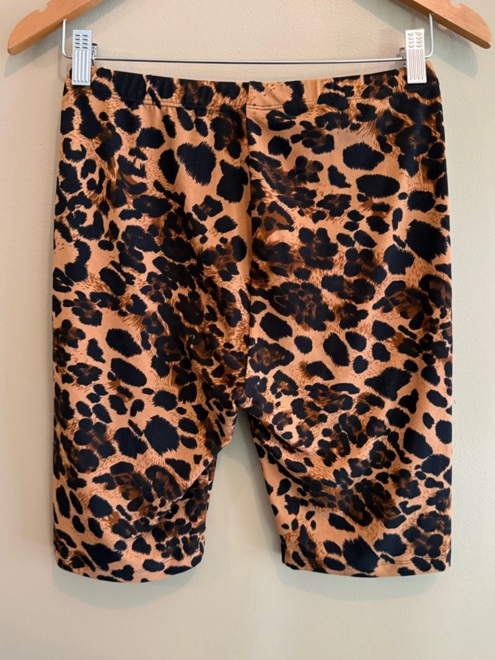 ZENANA Leopard-Print Bike Shorts in Brown and Black